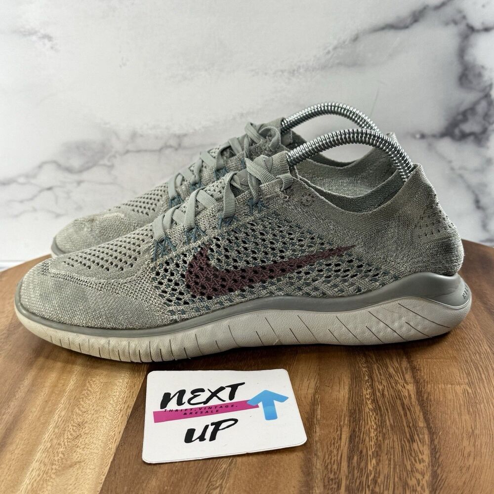 Women’s size 9-Nike Free RN Flyknit 2018 Running Shoes ‘Gray Mica’ Minimalist